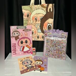 Labubu Character Tote and Stationery Set